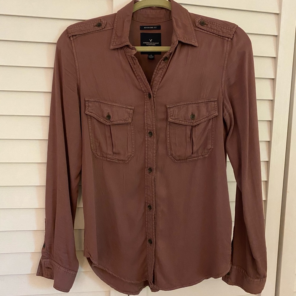 American Eagle Burgundy Flannel